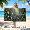 Mushroom Forest Theme Soft Beach Towel Personalized Custom Name Text Towel Portable for Beach Pool Travel
