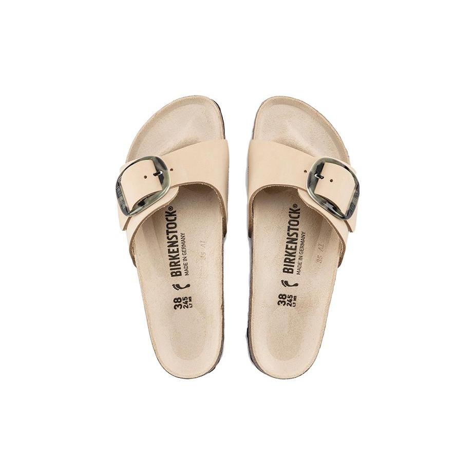 Birkenstock Madrid Big Buckle Slide Slippers Women's Beige Narrow 1018698