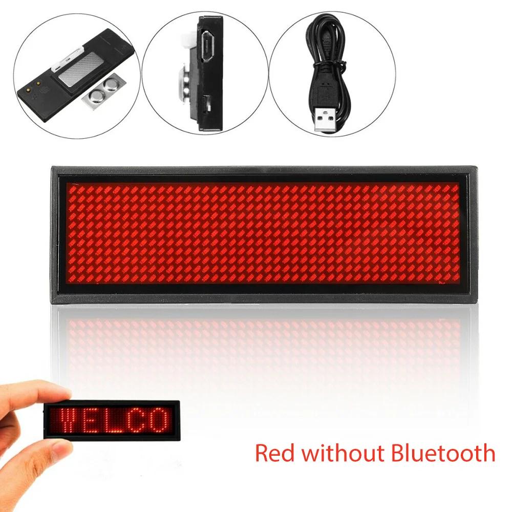 

Four Colors Bluetooth LED Module Name Badge DIY Programmable Scrolling Message Board Mini LED Display HD DIY Electronic Kit red no Bluetooth