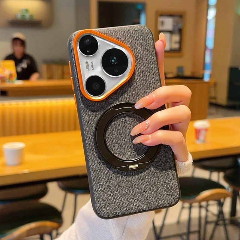 Applicable to Huawei pura11 mobile phone case pura11 cloth pattern pura11 protective case p11pro magnetic suction bracket integrated
