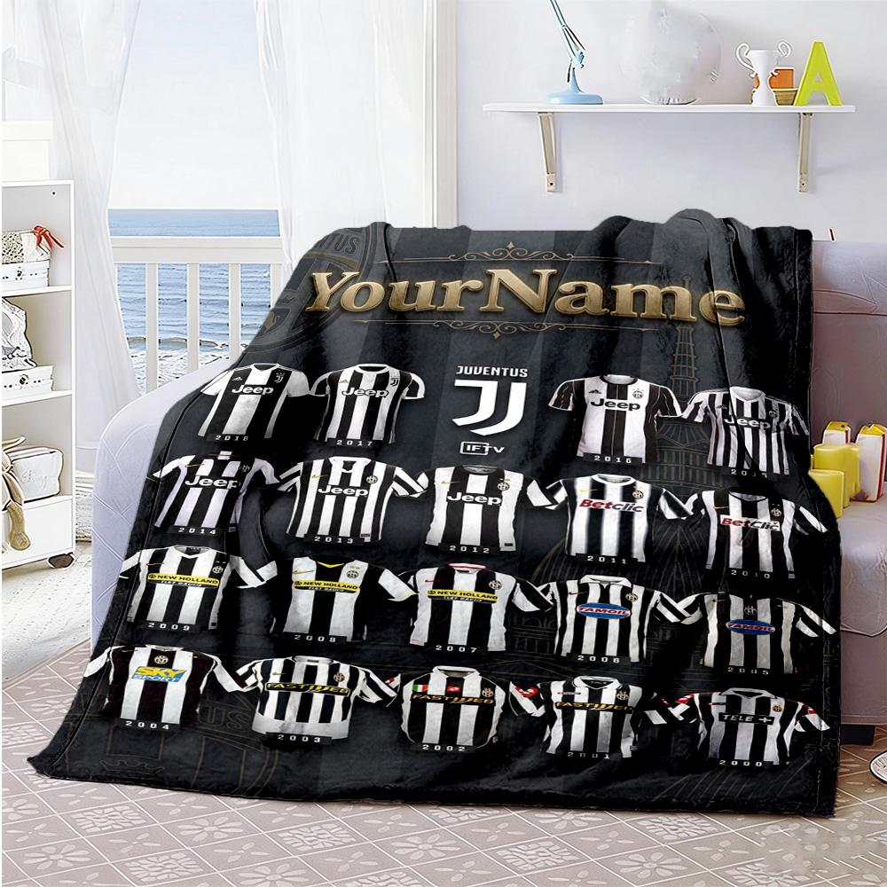 Juventus Customize Your Name Blanket Throw Customizable Blanket Warmthful Decor Versatile for Chair Home Decor Office Chair Bed