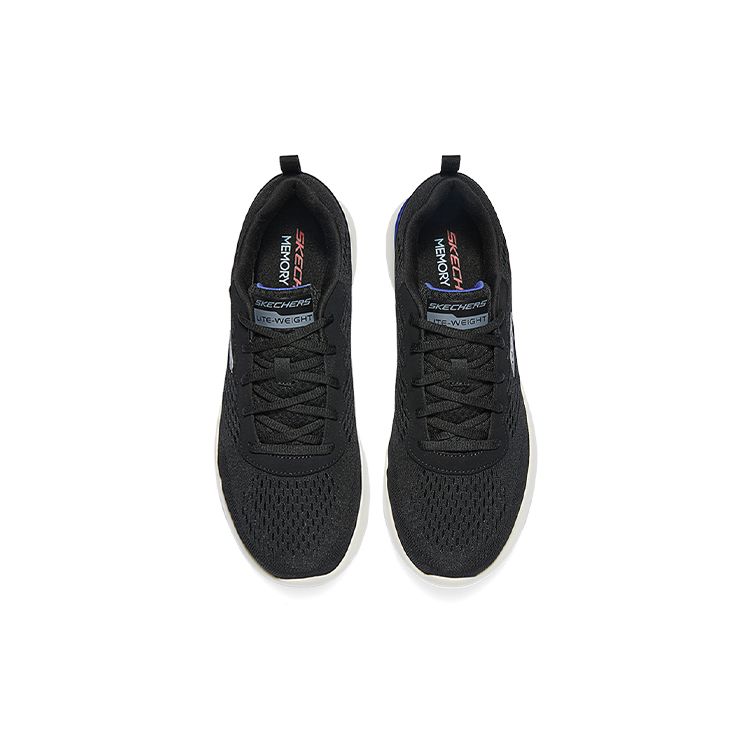 Skechers Skech-Air Dynamight Lightweight Cushioning Retro Breathable Low-Top Walking Shoes Men Sneakers Black Blue 232291-BKBL