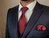 SHLAX&WING Plain Red Silk Tie Set for Men and Pocket Square (160cm)