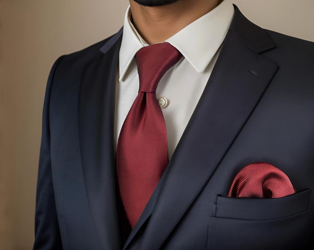 SHLAX&WING Plain Red Silk Tie Set for Men and Pocket Square (160cm)