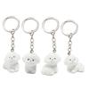 4Pcs Dog Pendant Keyring Flocking Cartoon Animal Keychain Handcrafted Key Chain Stylish Accessory for Bag and Phones