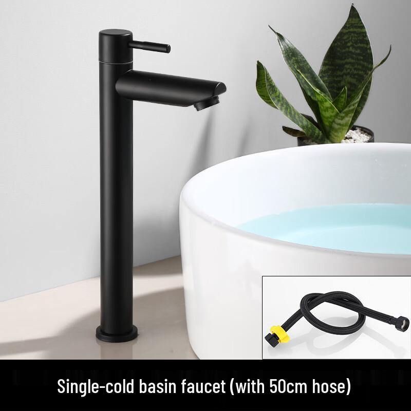 

TLXT Single Cold Black Bathroom Basin Faucet