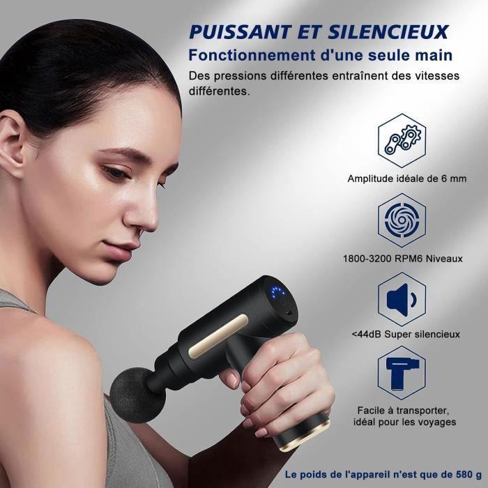 Mini muscle massage gun 6 adjustable levels 4 massage heads Type-C charging