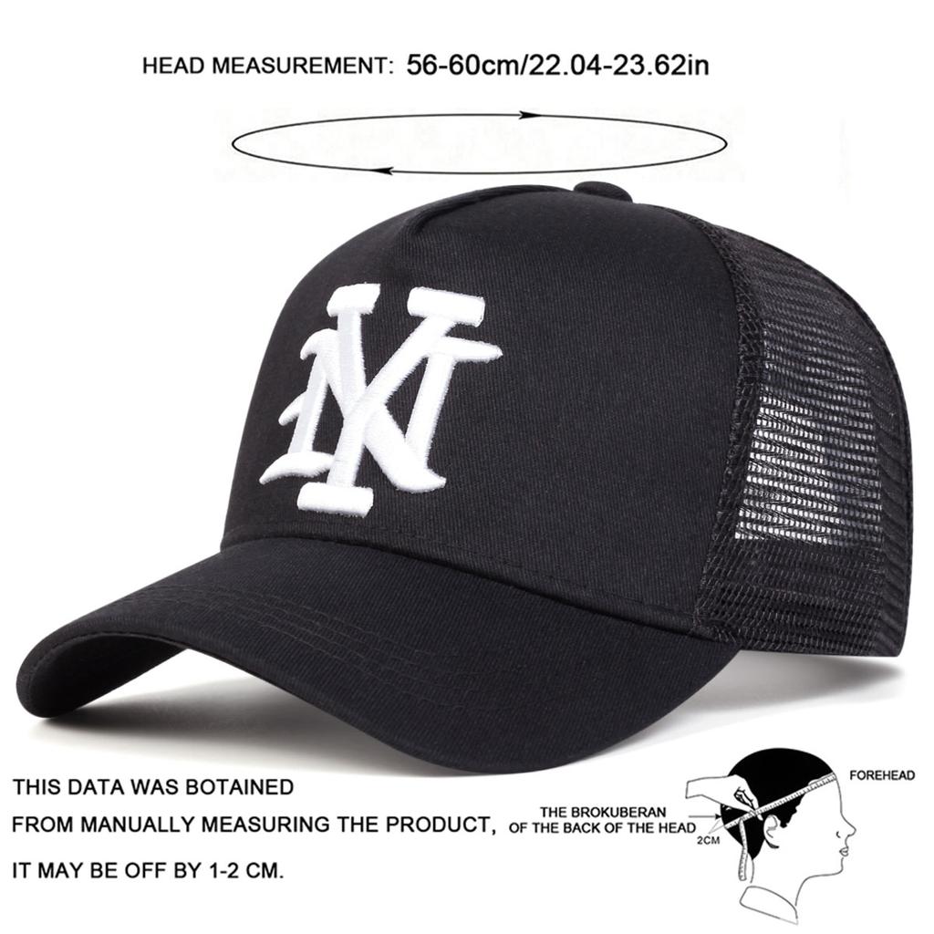 Unisex Buchstaben Kreuz Stickerei Verstellbare Hip Hop Baseballkappe Atmungsaktives Mesh Sonnenhüte Frühling Sommer Outdoor Sport Reisen für Damen Herren