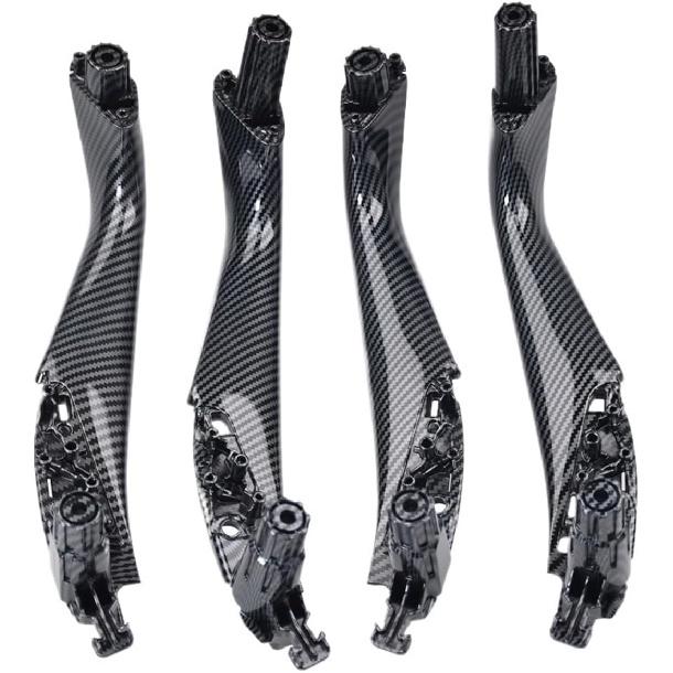 חדש ידית דלת פנים לרכב צד שמאל ימין פנל קישוט פנימי 51417438523 51417438524 תואם ל-BMW סדרה 5 G30 G31 G38 2017-2023(סט סיבי פחמן)