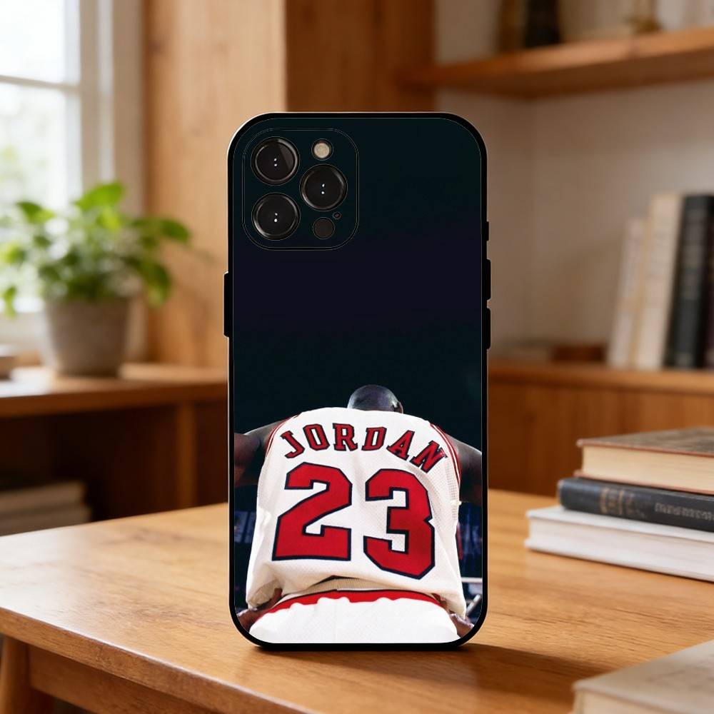 Cool and Classic J-Jordan Phone Case For iPhone17 16 15 14 13 12 11 Pro Max Plus,5G Soft Black Case