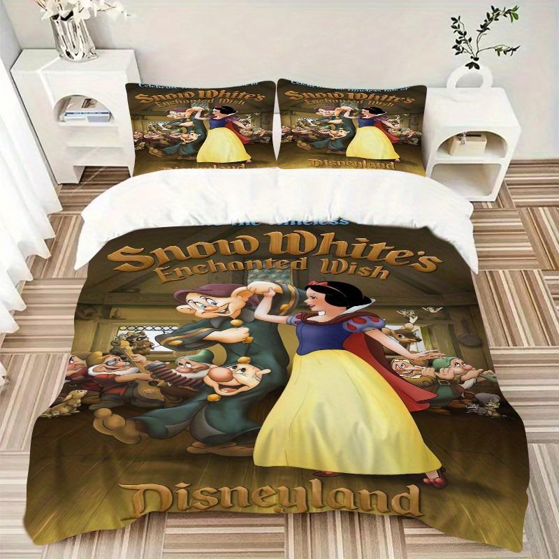 3pcs Snow White's Enchanted Wish Bedding Set 1 Soft Quilt Cover + 2 Pillowcases, Machine Washable Suitable for All SeasonsS095