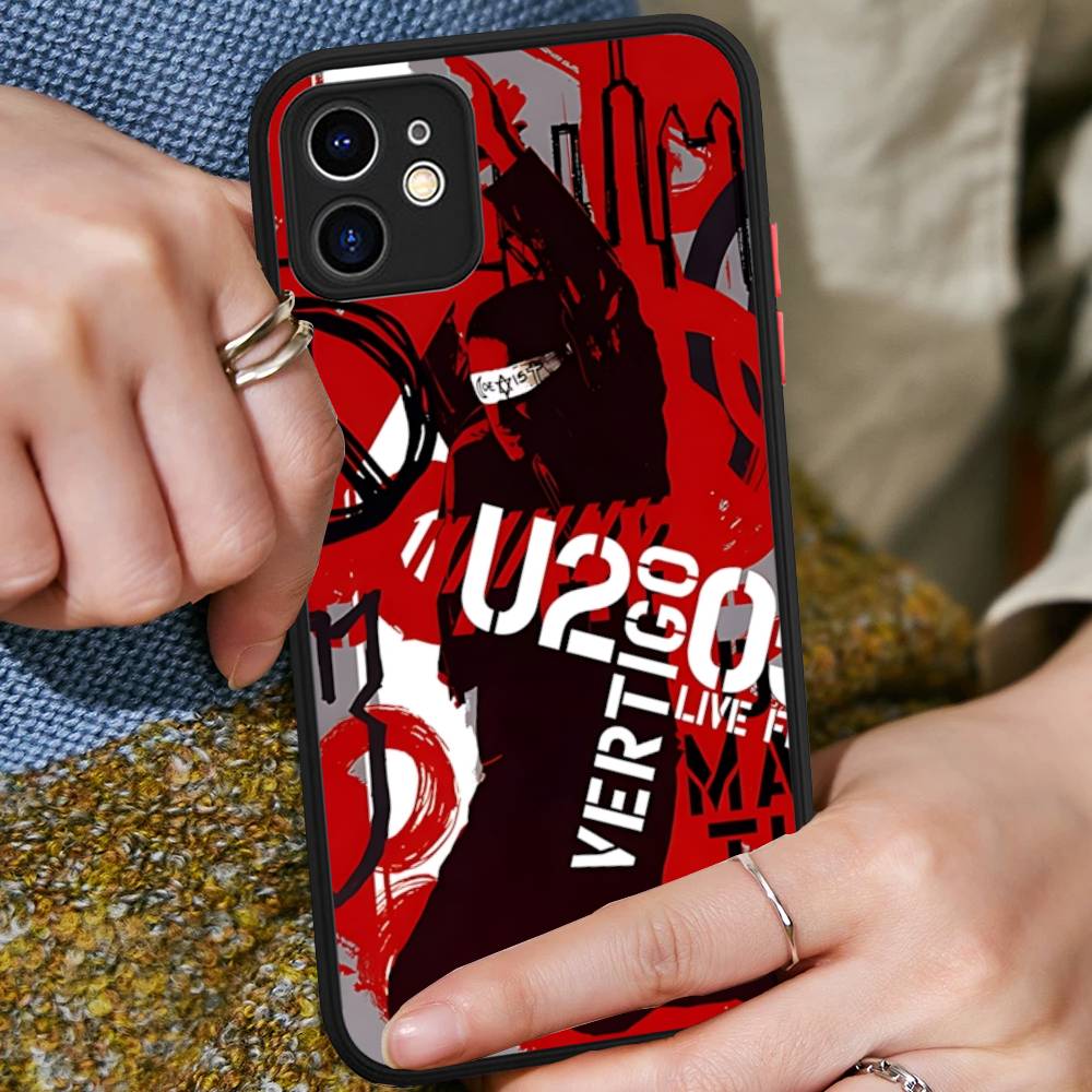 

1pc Famous U-U2 Rock Band Matte Transparent Phone Cover For IPhone Case 16 15 14 13 12 11 Pro Max X XS Max Plus iphone 13pro max