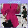 Elegant Women's Long Sleeve Shirt Dress Mini Dress With Comfortable Fit And Stylish Design