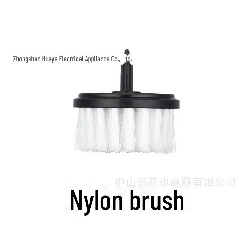 Multifunktionale elektrische Reinigungsbürste: Scheuerschwamm, Drahtbürste, Geschirrspül-, Schuh-, Tassen- und Flaschenbürstenköpfe enthalten.