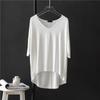 V-neck Undershirt Women's Five Quarter Sleeved T-shirt Summer Thin Plus Size Loose Sleepwear Mid Sleeved Korean Top