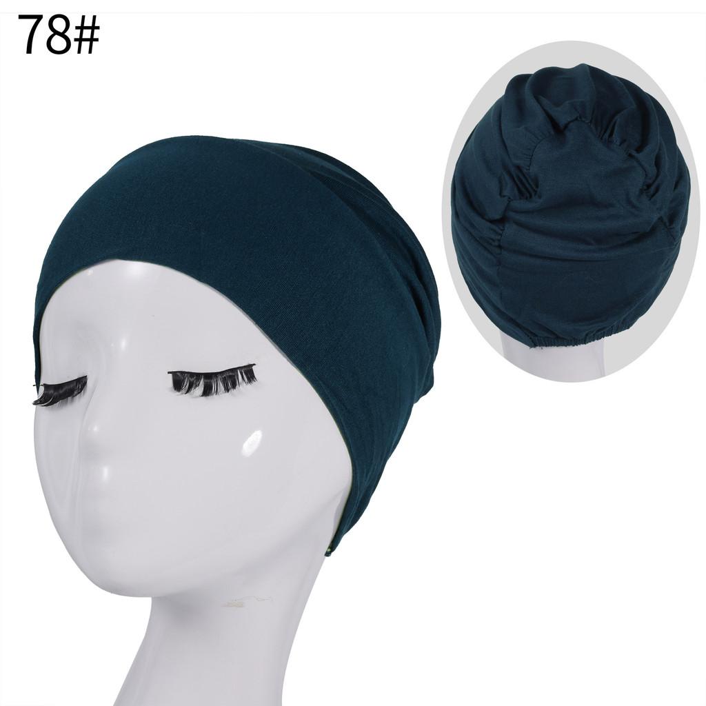 Silk Cotton Headscarf Cap With Elastic Fit For Casual Daily Wear