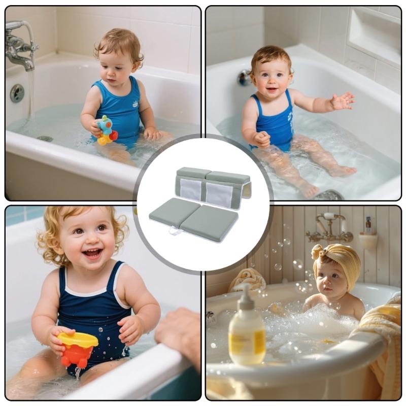 Comfortable Baby Bath Kneeler Pad Not Slip Surfaces & Strong Polyester Portable Waterproof Kneeling Mats for Parents