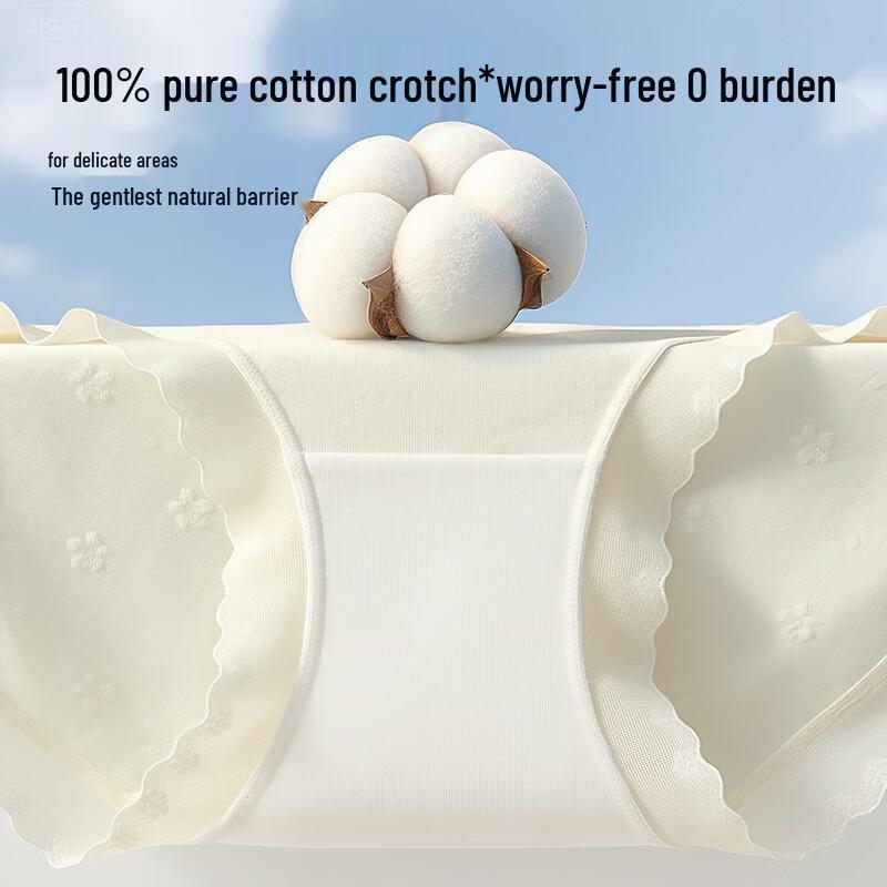 Maoren Women's 100% Cotton Antibacterial Lace Briefs