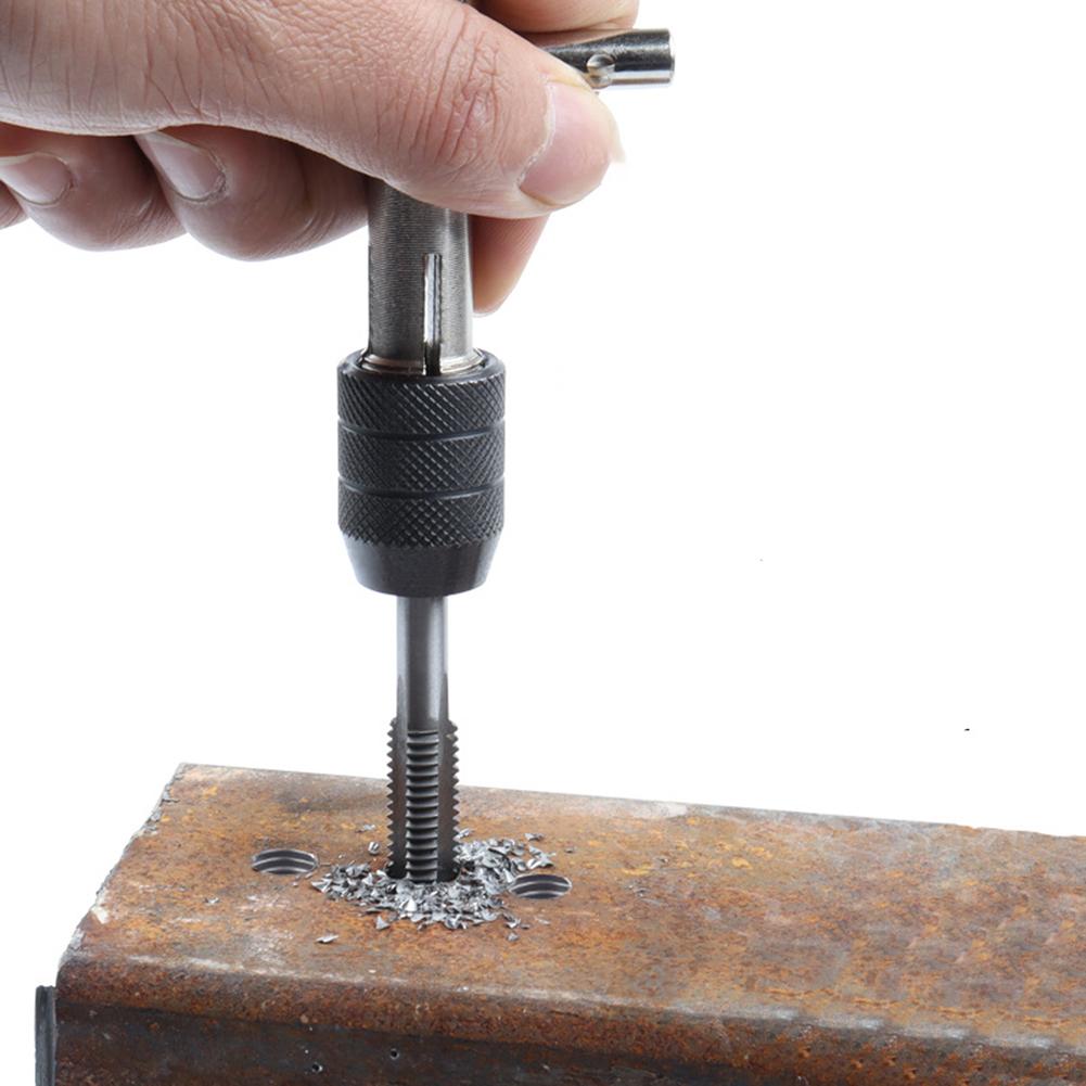 Adjustable Ratchet T Handle Tap Wrench Alloy Steel Hand Tool For M3-8 M6-12 M3-12 M6-20 Taps Construction For Workshop Use