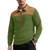 Knit Collared Zip Sweatshirt Striped Casual Commute Winter Tops Men