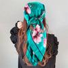 Satin Square Scarf Women Muslim Hijab Elegant Floral Square Scarves Hijab Lady Luxury Satin Silk Hair Wraps Foulard Shawl