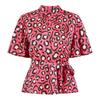 Womens/Ladies Animal Print High-Neck Blouse