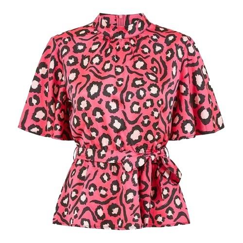 Mela London Womens/Ladies Animal Print High-Neck Blouse