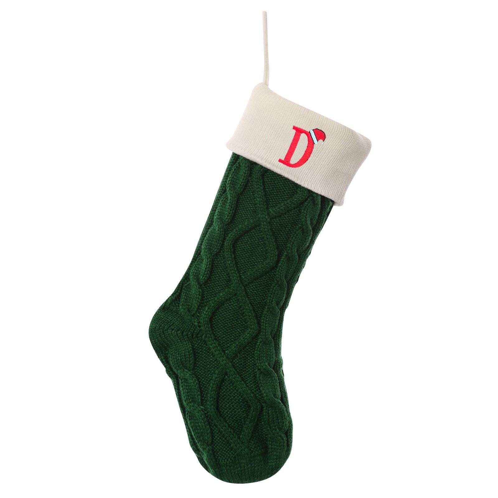 

18-inch Christmas Stockings, Letter Stockings, Knitted Letter Stockings, Candy Gift Bags One Size