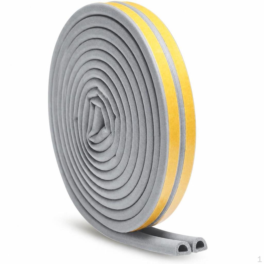 EPDM DShape Door Window Seal Strip 9x6mm, Soundproof, Weatherproof, SelfAdhesive 9x6mm Brown