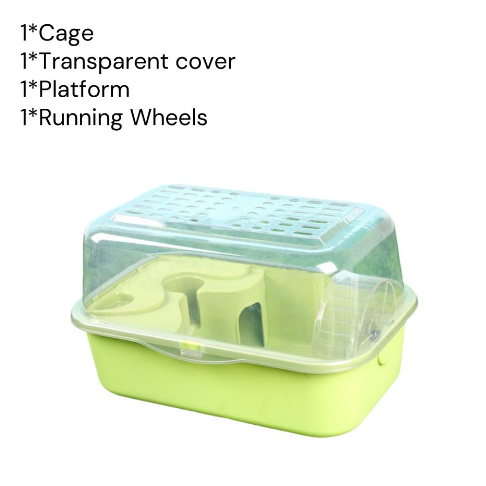 Doppelschichtiges Hamsterhabitat Klarsichtdeckel Kleintierhaus Tragbarer Hamsterkäfig für Kleintiere