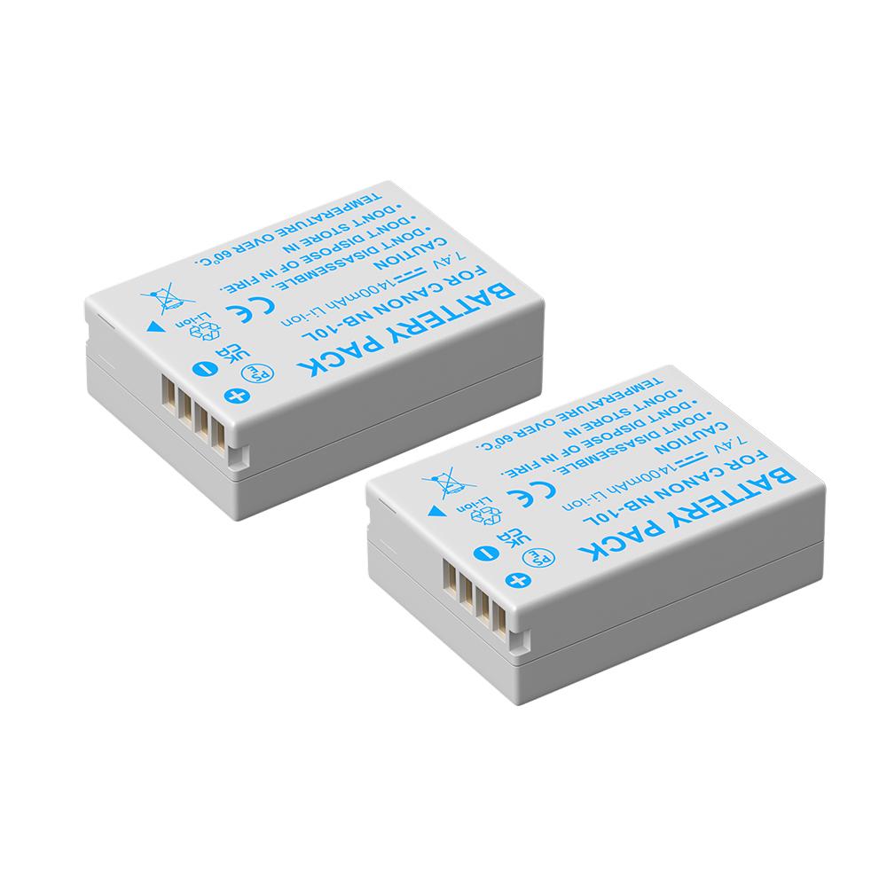PALO 1400MAh NB-10L NB10L + Pengisi Daya LCD Dengan Port Tipe C & Kabel USB Untuk Canon G1X G15 G16 SX40HS SX50HS SX60HS SX40 SX50