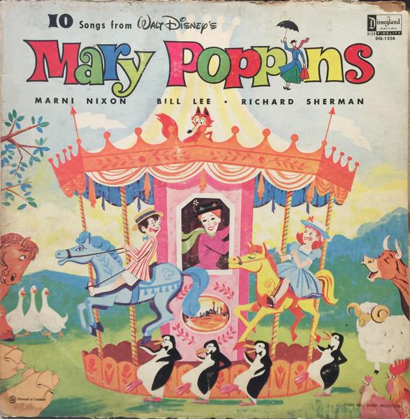 

LP Record MARNI NIXON • BILL LEE (4) • RICHAR - 10 Songs From Walt Disney s Mary Po DQ1256 Disneyland 1964 Canada Children s Used