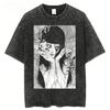 Japanese Anime Unisex's Short Sleeve T-Shirt Two Yuan Around Clothes Unisex And Wounisex Fujiang ITO Run Two Pure Cotton To Do Old Wash