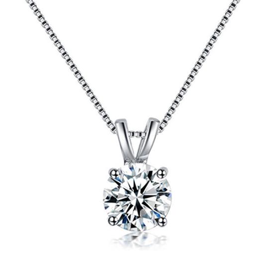 Colier cu lanț placat cu argint pandantiv stereoscopic cu stras pentru femei, cadou