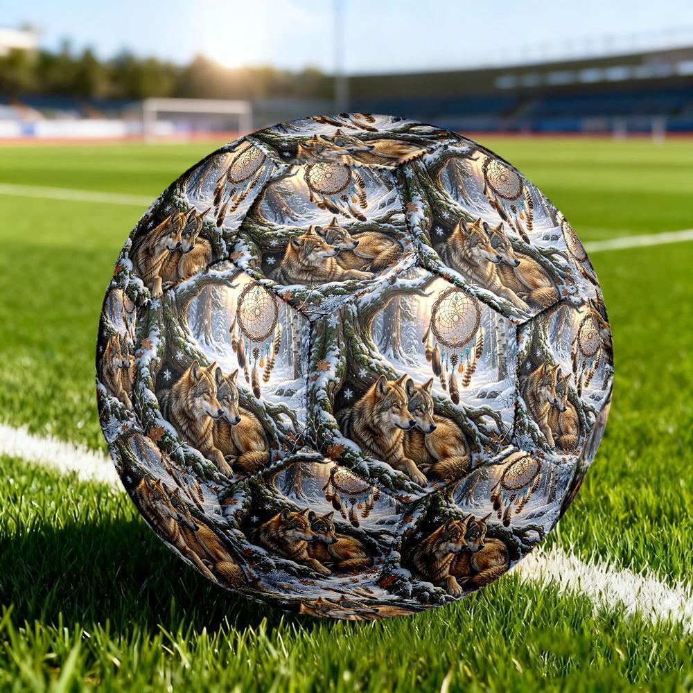 1pc Winter Wolf Dream Size 5 Soccer Ball Professional Lightweight Durable Match Training Football Indoor &Outdoor Sports BallTraining Ball y74
