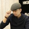 Men's Autumn-Winter Velvet-Lined PU Duckbill Cap with Ear Protection for Elderly