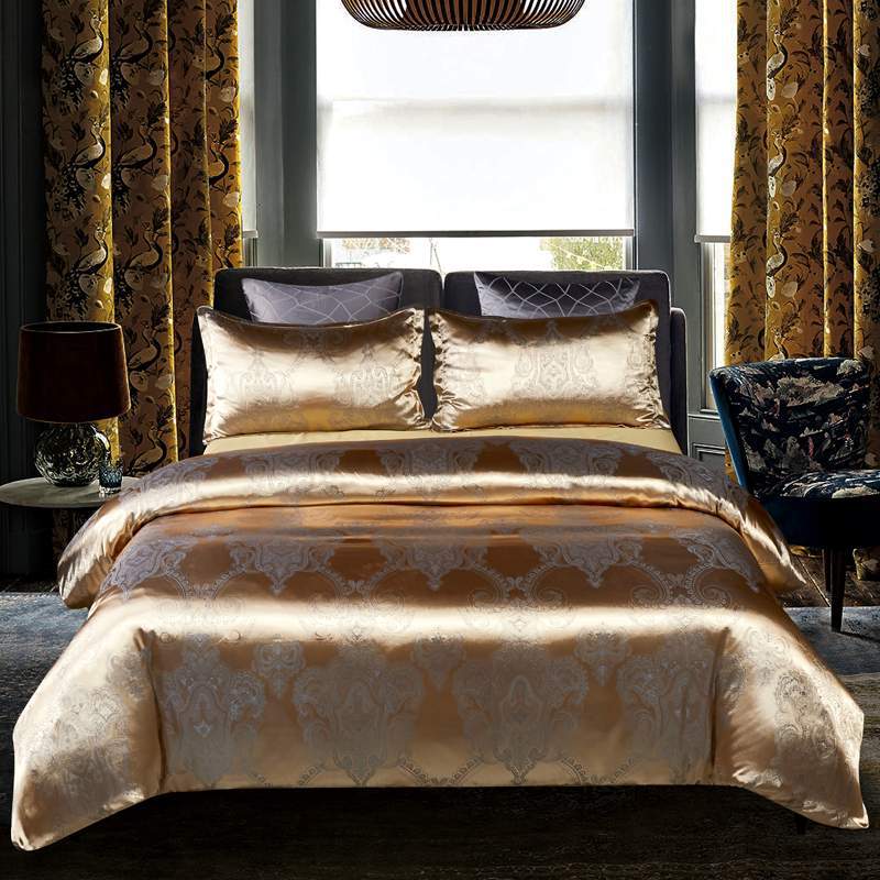 Wedding Bedding European Jacquard Quilt Set Three-Piece American Bed Sheet Embossing