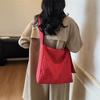 New simple literary Japanese plaid lightweight shoulder bag versatile casual large-capacity tote messenger bag