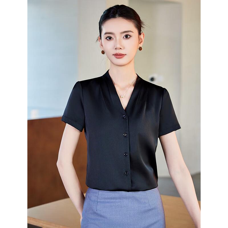 Women's V-Neck Chiffon Professional Shirt