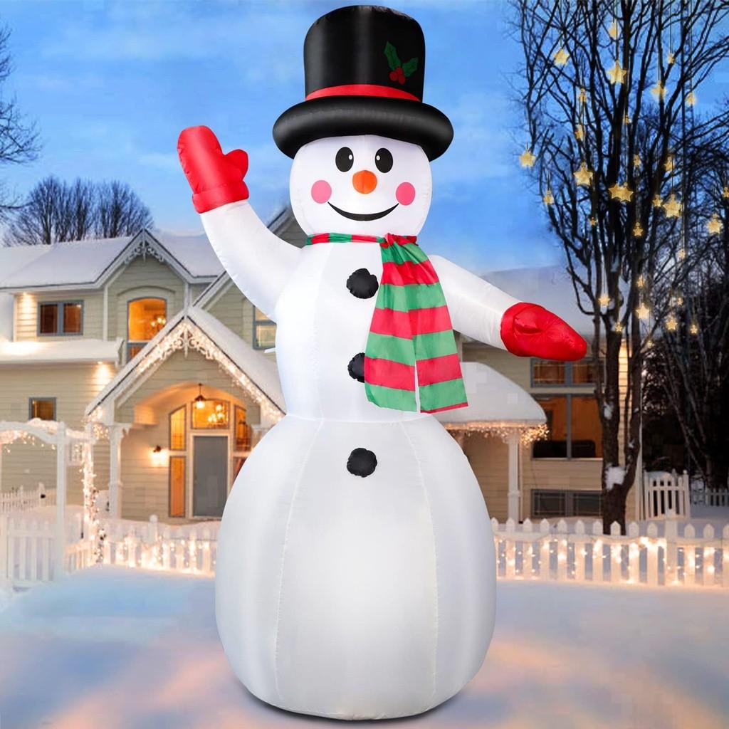 8 FT Snowman Outdoor Yard Decorations Christmas Blow Up Decoration Set Inflated Snowman with LED Lights Christmas Inflatables