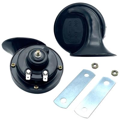 TIGRE BLANC General Purpose Electronic Horn 510Hz 110db Car Motorcycle Truck Set of 2 Black