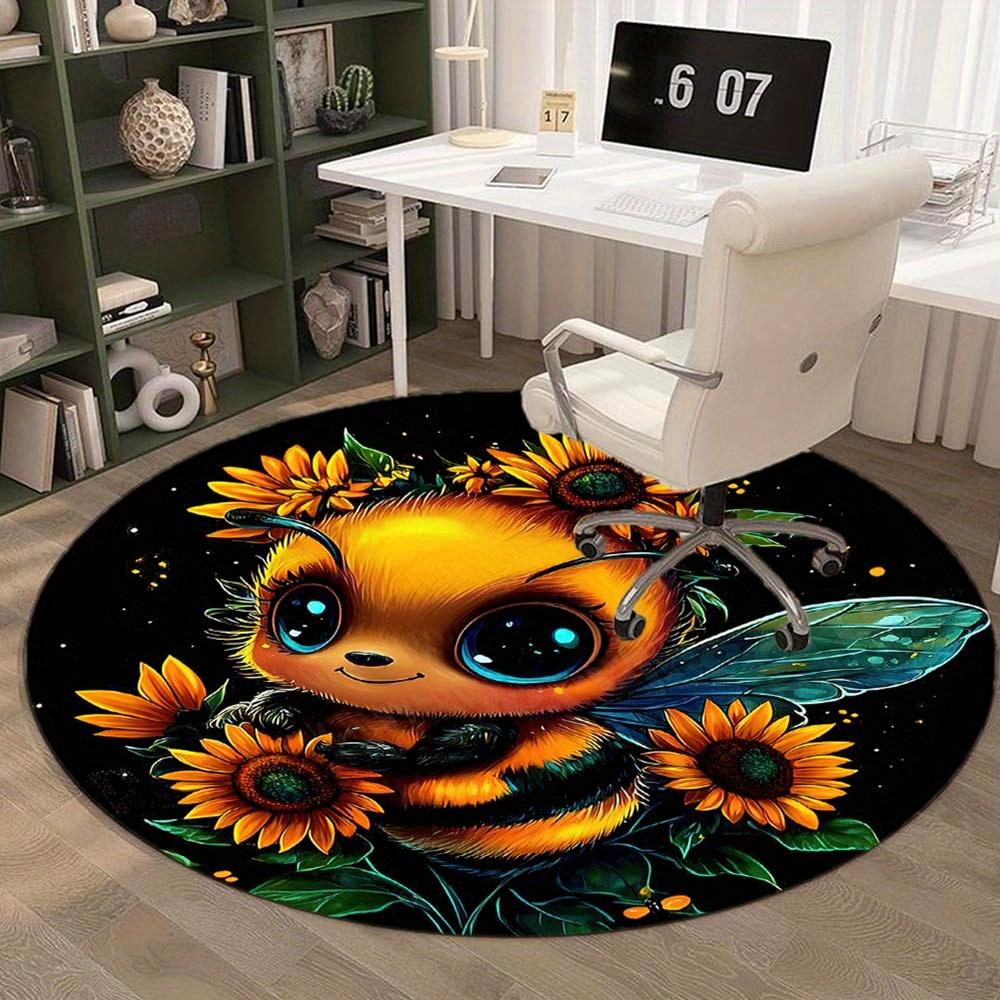 Bee Round Rug Suitable For Office Reception Decorative Carpet Office Chair Protection Carpet And Also Suitable For Gifts To Relatives And Friends