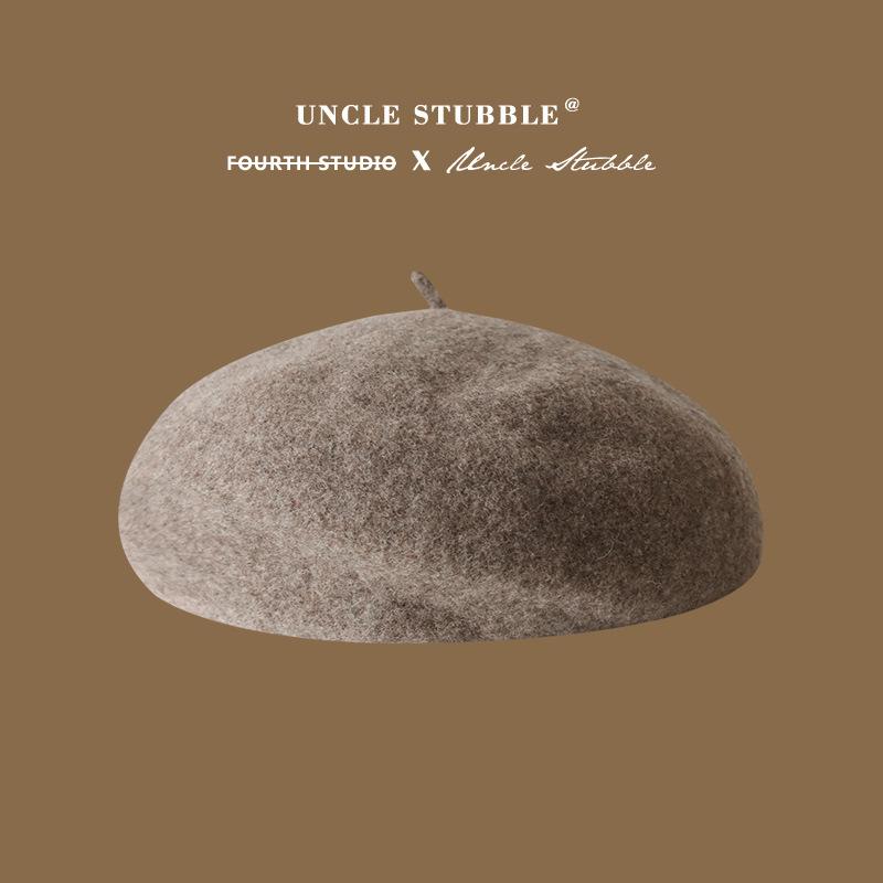 High Quality Wool Beret Not Easy To Pill Korean Version Solid Color Retro Painter's Hat for Girls To Show Their Temperament