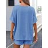 Conjunto Deportivo Casual Transpirable Holgado de Dos Piezas para Mujer Camiseta de Manga Corta y Pantalones Cortos con Cordón