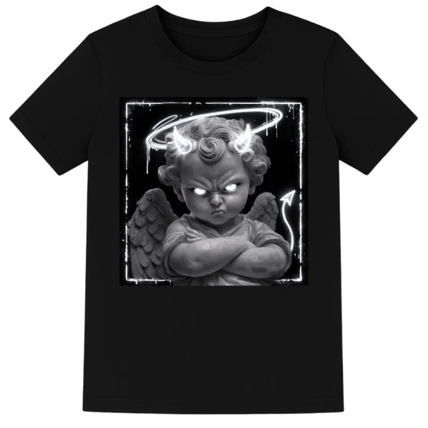 Anti Social Cupid T Shirt, Gothic Angel Love Tee, Sarcastic Valentine Top, Dark 3XL