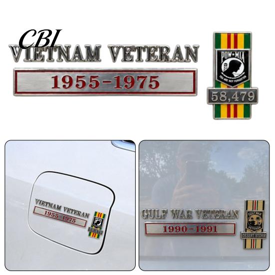 Metal Car Emblem for Veterans Veteran Emblem, Gulf War Service Badge Truck SUV, Military Rustproof Auto Decal Bumper Tailgate, 1990-1991 Heavy