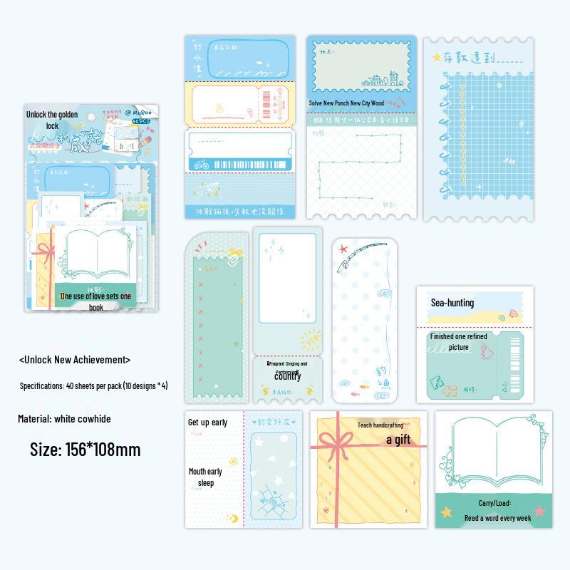 Creative Tearable Sticky Note Stickers for Journals, DIY Collage, and Student Markers