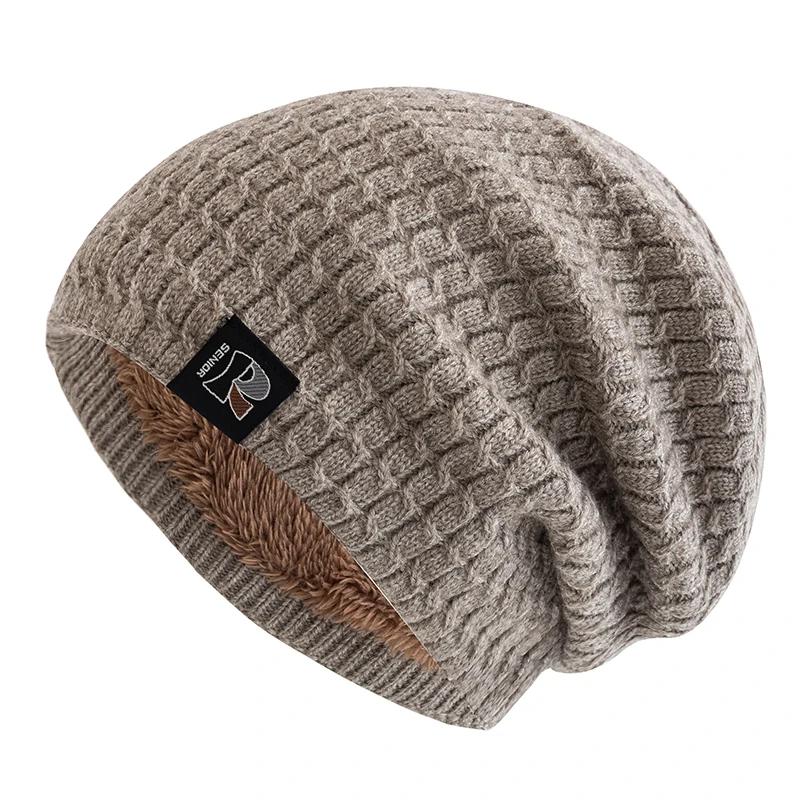 Unisex Winter Hats Fashion Slouchy Beanie Hat Fleece Lined Warm Knitted Hats Men Women Letter Label Ski Sports Cap