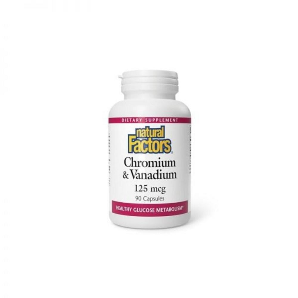 Natural Factors Chromium and Vanadium 125 Micrograms 90 Capsules 1 Pcs 125 Tablets