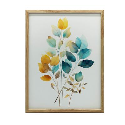Golden Leaves In Watercolor Golden Leaves In Watercolor, 30X40 Cm, Unframed, Premium Canvas On Stretcher